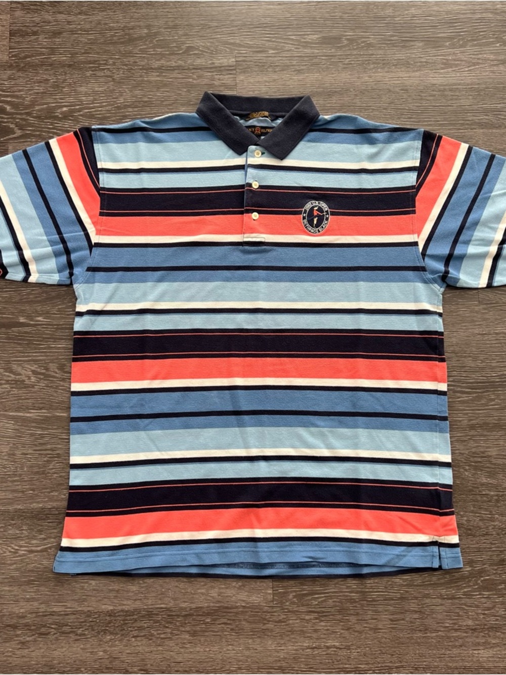 Vintage Tommy Hilfiger Golf 2002 U.S. Open Bethpage Black Striped Polo